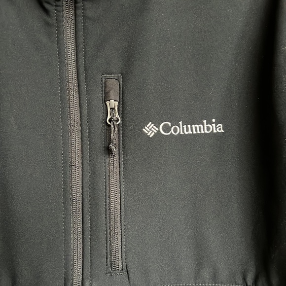 Columbia Softshell Jacket Men's sz Large Ascender Microsoft Branding Black Warm - Picture 4 of 10